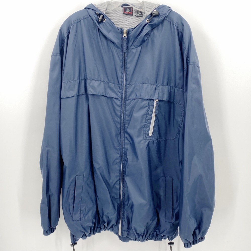 Foot Locker Navy Mesh Lined Hooded Windbreaker, XXL